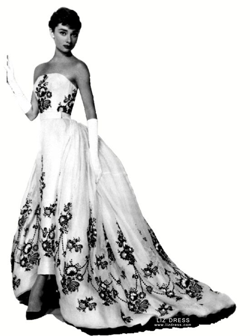 Audrey Hepburn Little Black Fringe Dress in 1950s Movie Breakfast