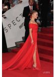 Lea Seydoux Red Off-the-Shoulder Evening Dress 'Spectre' Mexico