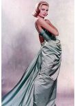 Grace Kelly Emerald Green Chiffon Strapless 1950s Celebrity Formal Evening  Dress