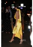 Emily Ratajkowski Yellow Satin Celebrity Dress Marc Jacobs Wedding