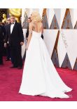 Lady Gaga White Strapless Celebrity Formal Jumpsuit Oscars 2016