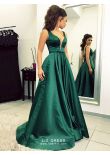 Formal dark green fashion dress