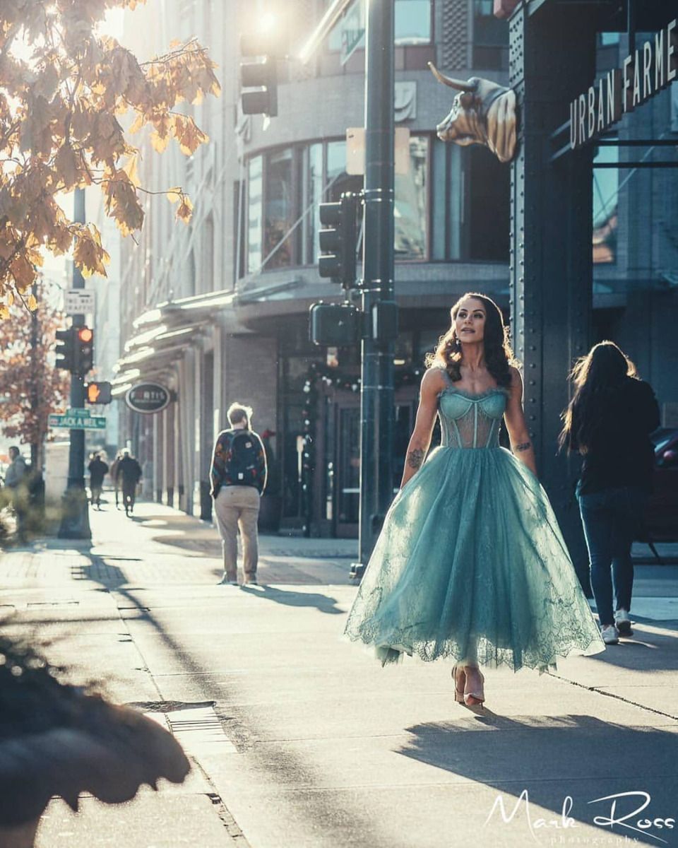 Blue Off-the-shoulder Tulle Ruffled Long Formal Prom Dress