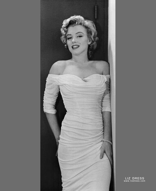 Marilyn Monroe Inspired White Off-the-shoulder Midi Dress Life Magazine  Cover 1952