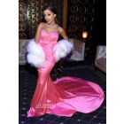 Ariana Grande Pink Satin Celebrity Dress MTV Movie Awards 2016