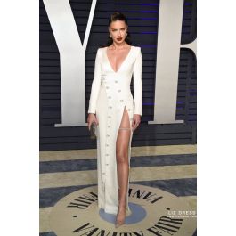 Adriana Lima White Dress Oscars 2019 Party