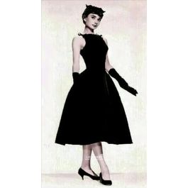 audrey hepburn long black dress
