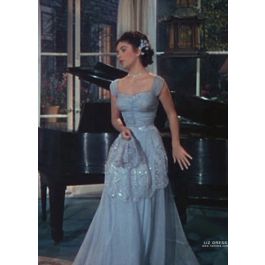 Elizabeth Taylor Blue 1950s Vintage Celebrity Formal Dress in Movie A Date with Judy