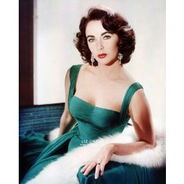 Elizabeth Taylor Green Formal Prom 1950s Vintage Celebrity Dress