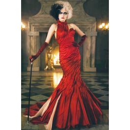 Emma Stone Red Dress Cruella Costume