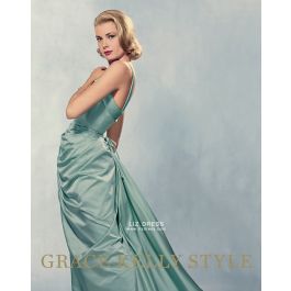 Grace Kelly Emerald Green Chiffon Strapless 1950s Celebrity Formal Evening  Dress