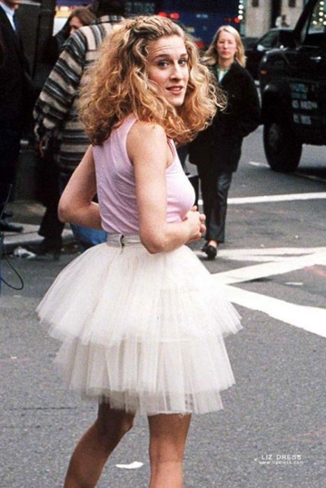 Sarah Jessica Parker Carrie Bradshaw Little White Tulle Dress Sex and the  City