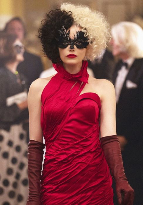 Emma Stone Red Dress Cruella Costume