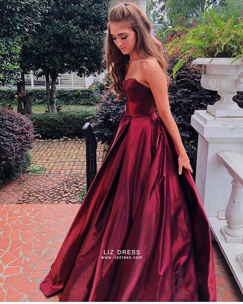 burgundy ball dress