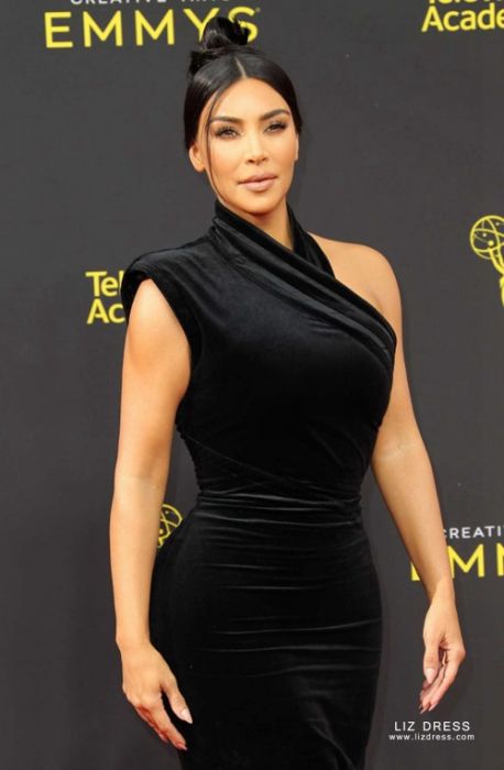 Kim Kardashian Gold Sequin Sheath Evening Dress - Xdressy