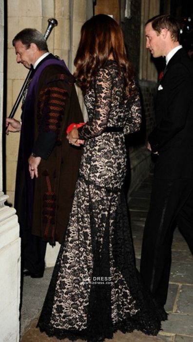 442 Kate Middleton Black Lace Dress Stock Photos, High-Res
